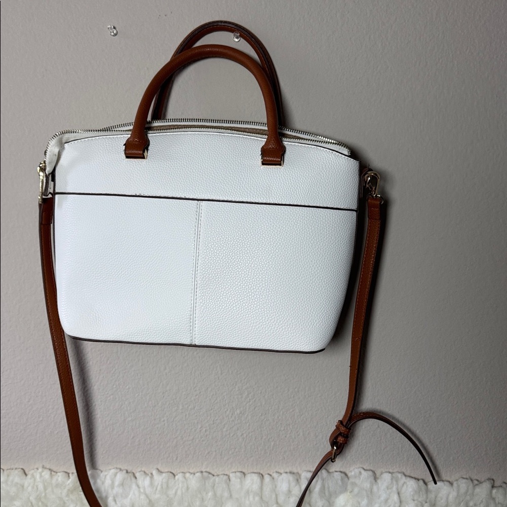 Anne Klein White and Brown Satchel - Picture 2 of 7